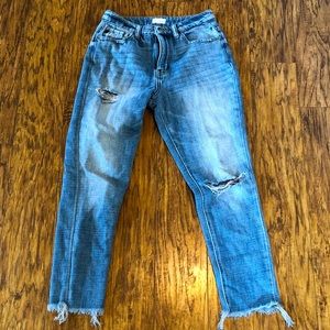 Vici Kancan Frayed High Rise Distressed Jeans 25